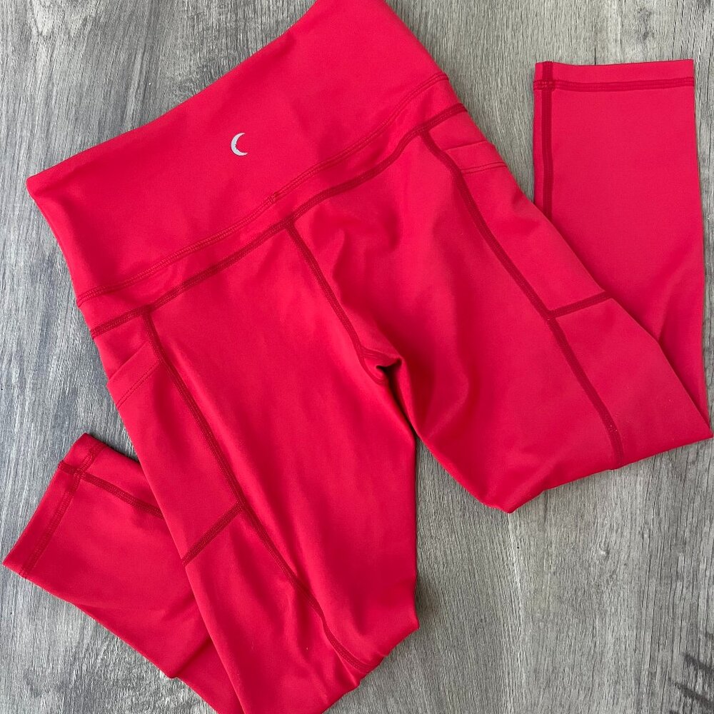 ZYIA Cherry Red High-Rise Pocket Leggings